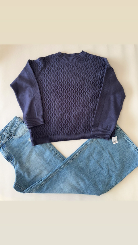 Jean celeste wide leg con rotura 5000-2-159 - comprar online