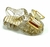 Sandália laço metalizado ouro infantil alta qulidade juju shoes - Juju Shoes indústria comércio de calçados infantil alta qualidade 