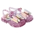 Sandália laço tie dye rosa glitter infantil menina alta qualidade juju shoes na internet