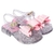 Sandália laço lantejoula rosa bebê alta qualidade juju shoes - loja online