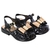 Sandália laço glitter preto infantil alta qualidade juju shoes - comprar online