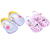 Kit infantil 2 pares babuche girafa e sandália vaquinha menina alta qualidade juju shoes - loja online
