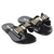 Rasteira chinelo laço metalizado preto juvenil - comprar online