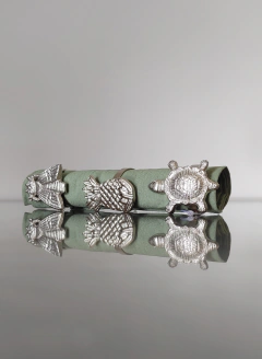 ALUMINIO - Anillos para servilletas modelo Piña x6 - comprar online