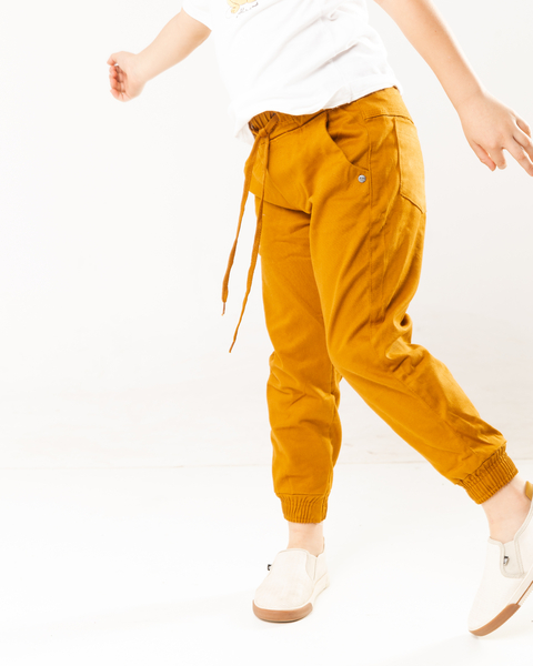 Calça Infantil Jogger Sarja Caramelo