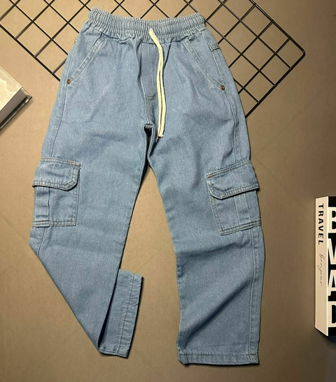 Calça Cargo Infantil Street Jeans Skatista Juvenil