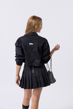 Jaqueta Cropped Em Sarja Twoin - Bailala
