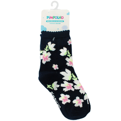 Meia Brilha No Escuro Preta/Flor Pimpolho - comprar online