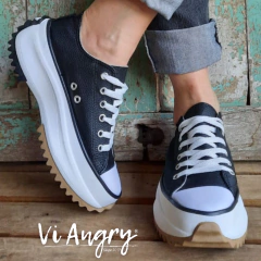 ZAPATILLAS RUN ECOCUERO NEGRO