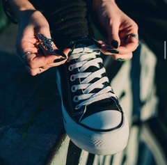 ZAPATILLAS PLATAFORMA LONA NEGRO en internet