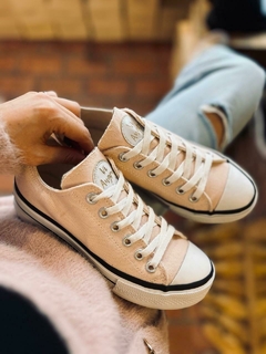 ZAPA CON PLATAFORMA LONA ROSA - comprar online