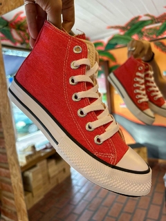 ZAPA BOTITA DE LONA PANAMA ROJA - comprar online