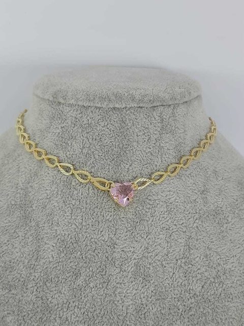 Choker Coração Rosa - RCCHO18022