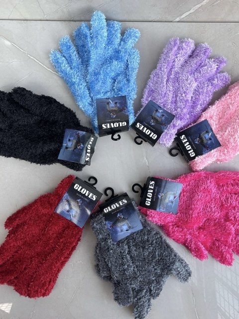 Guantes PELUCHE COLORES dama (x12 pares) - comprar online