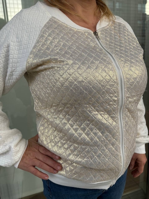 Bomber matelasse metalizada
