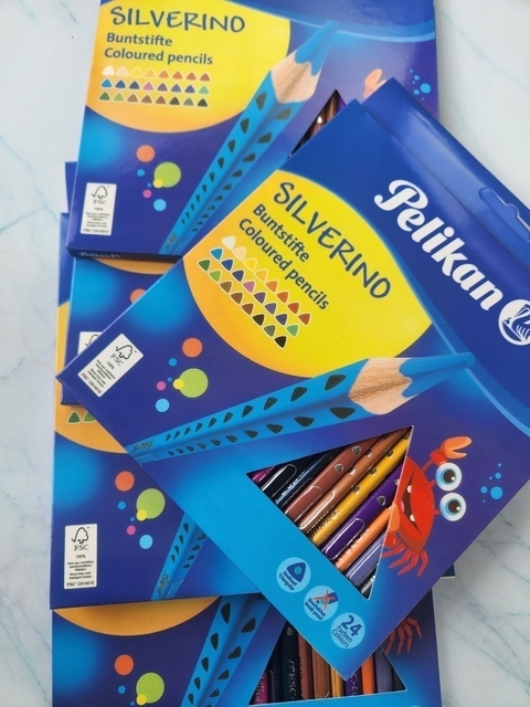 Lápices PELIKAN SILVERINO triangulares (x24 unidades)