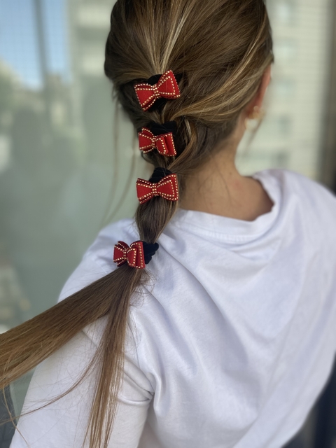 Colitas con moño + strass (x6 unidades) PREMIUM
