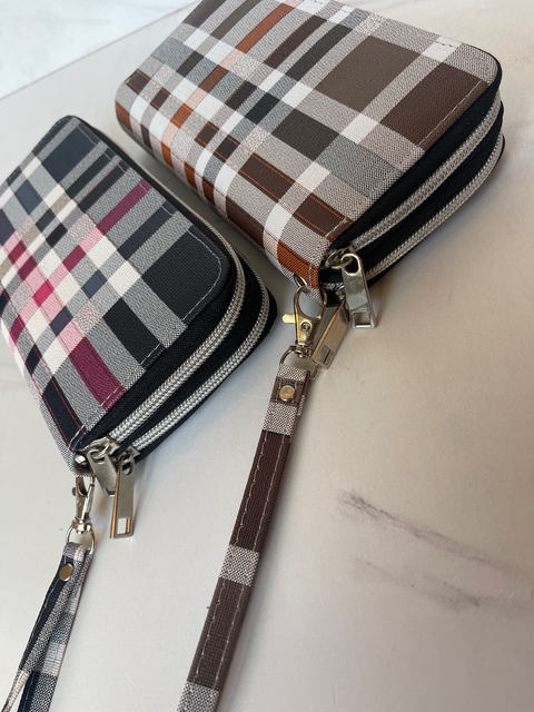 Billetera doble cierre tipo BURBERRY