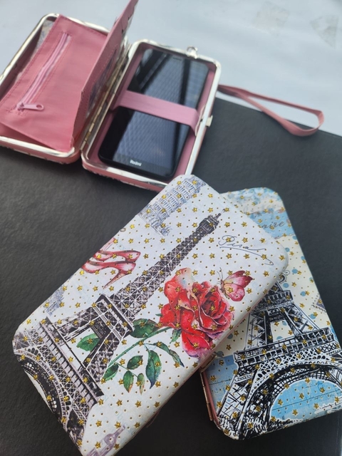 Billeteras rígidas portacelular ESTAMPADAS