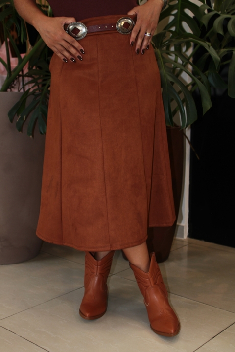 Saia midi suede