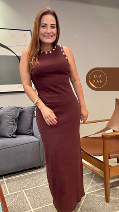 VESTIDO LONGO MALHA CANELADA POWER