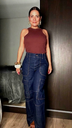 Calça cargo jeans