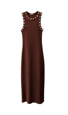 VESTIDO LONGO MALHA CANELADA POWER na internet