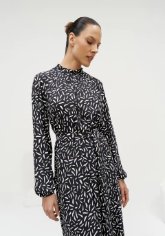 VESTIDO MIDI ESTAMPADO EM VISCOSE NOVO C ETIQUETA - LEZ A LEZ - comprar online