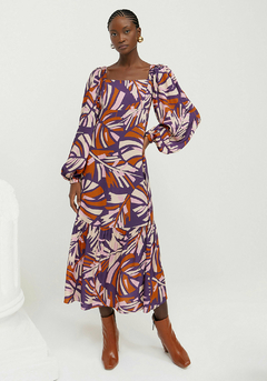 VESTIDO MIDI ESTAMPADO NOVO - LEZ A LEZ - Fridaria Second Hand Store