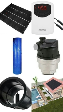 Kit Aquecedor Solar Piscina Para Até 18m² ou 27m³ + Painel + capa Térmica