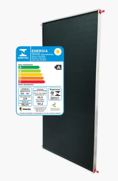 Coletor Solar LIRA (Banho) 100- Energia 95,7 kWh/mês - 1,00m² x 1,0m² Classe A - Vidro termo endurecido
