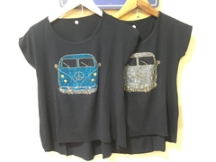 T-shirt Kombi Azul Strass - comprar online