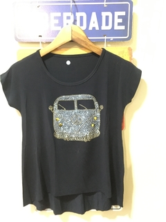 T-shirt Kombi prata em Strass