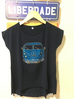 T-shirt Kombi Azul Strass
