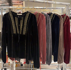Blusa Veludo preta