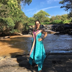 Vestido lenço Turquesa - comprar online