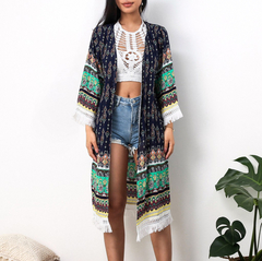 Imagem do Kimono Étnico Boho Azul