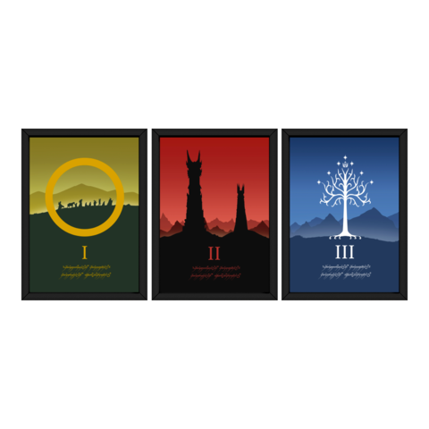 kit de quadros - Quadro Decorativos - Senhor dos anéis