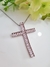 Colar Prata Crucifixo Zircônia Baguete
