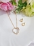Conjunto Dourado Coração Zircônia - Lojas Izabela Reis