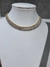 Chocker folheada strass duplo