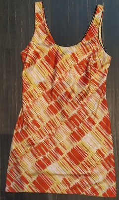 VESTIDO ESTAMPADO ROJO Y AMARILLO TUCCI S