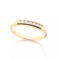 Anillo laminado en oro 18k con piedras cristal