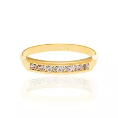 Anillo laminado en oro 18k con piedras cristal - comprar online