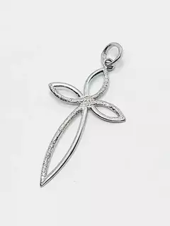 Dije Cruz laminada en oro blanco 18k Rommanel - comprar online