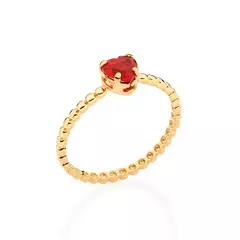 Anillo laminado en oro 18k con piedra rubí - comprar online
