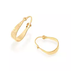 Aro argolla oval laminada en oro 18k labrada. - comprar online