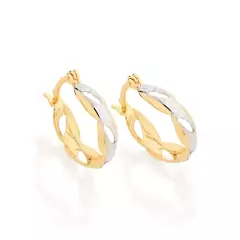 Aros argolla combinada de oro laminado 18k Rommanel