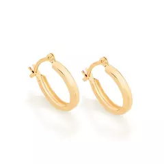 Aro argolla laminada en oro 18k oval.