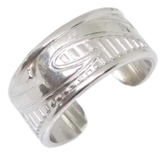 Anillo acero quirúrgico diseño olas extensible - Romminox